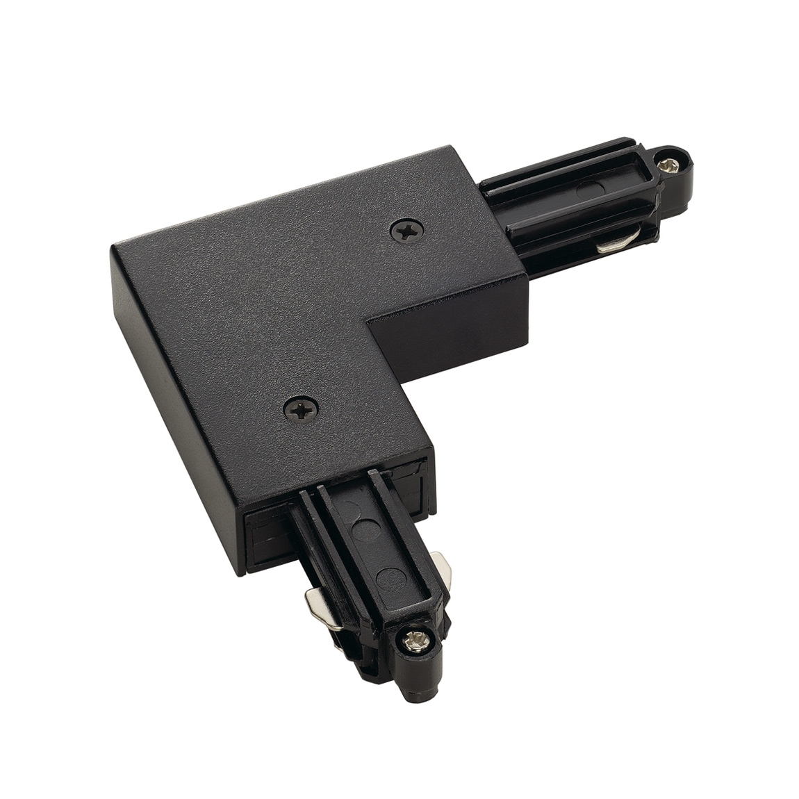 SLV 143050 1PHASE-TRACK, L-коннектор с разъёмом питания, 16А макс., GND по внешнему углу, черный