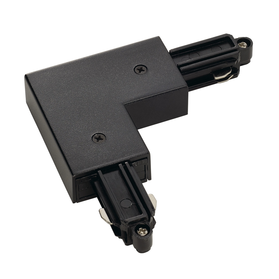 SLV 143060 1PHASE-TRACK, L-коннектор с разъёмом питания, 16А макс., GND по внутреннему углу, черный