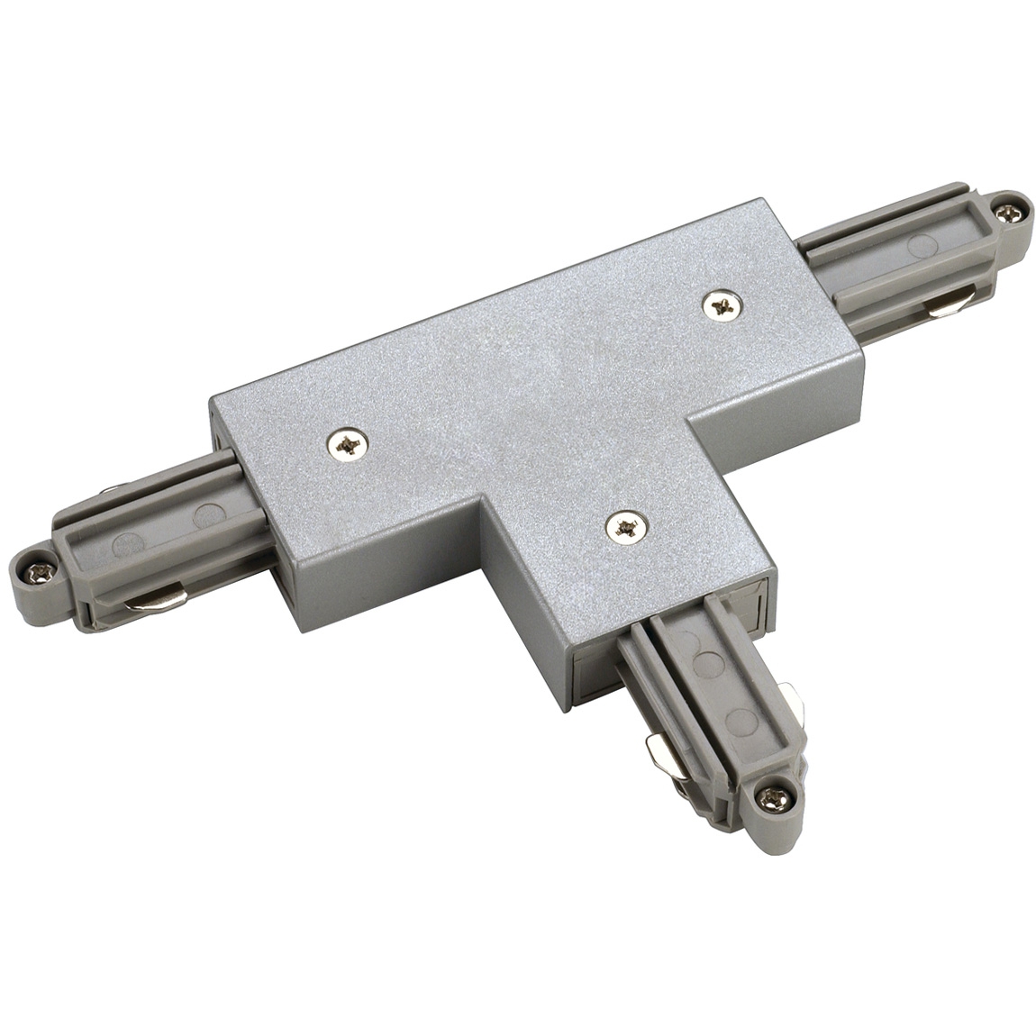 SLV 143082 1PHASE-TRACK, T-коннектор с разъёмом питания, 16А макс., GND справа,серебристый