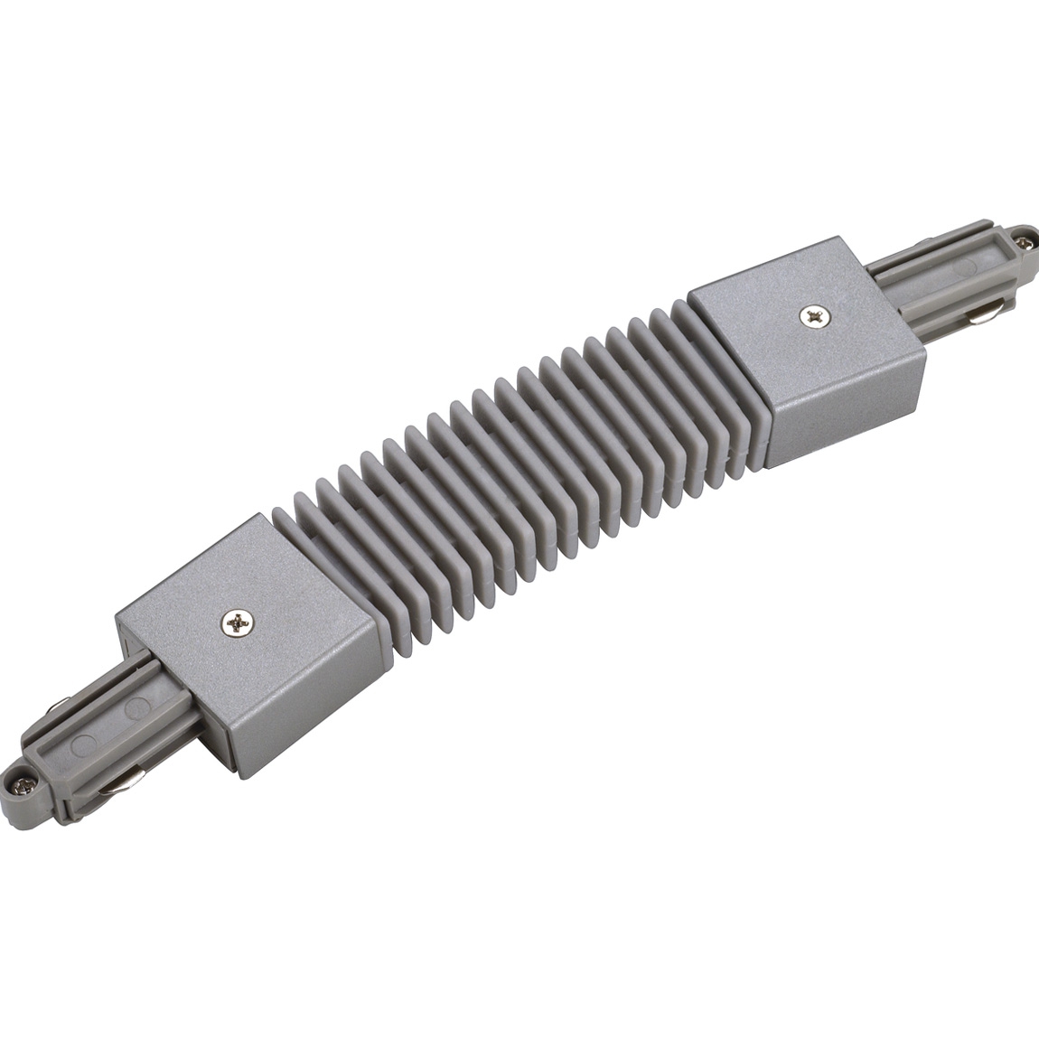 SLV 143112 1PHASE-TRACK, коннектор гибкий (70°-180°) с разъёмом питания, 16А макс., серебристый