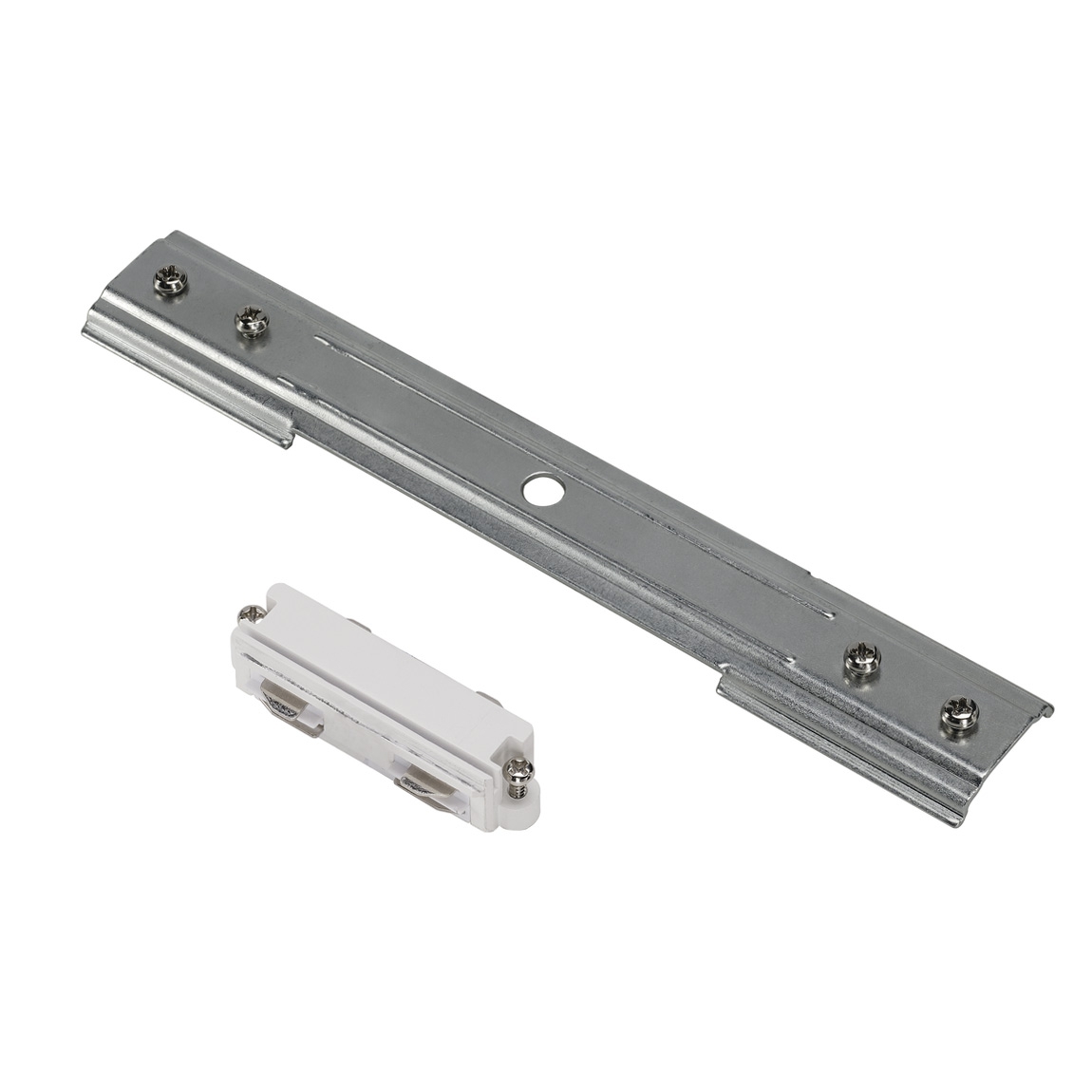 SLV 143271 1PHASE-TRACK R, комплект коннекторов прямых, (механический и внутренний электрический), никель/белый