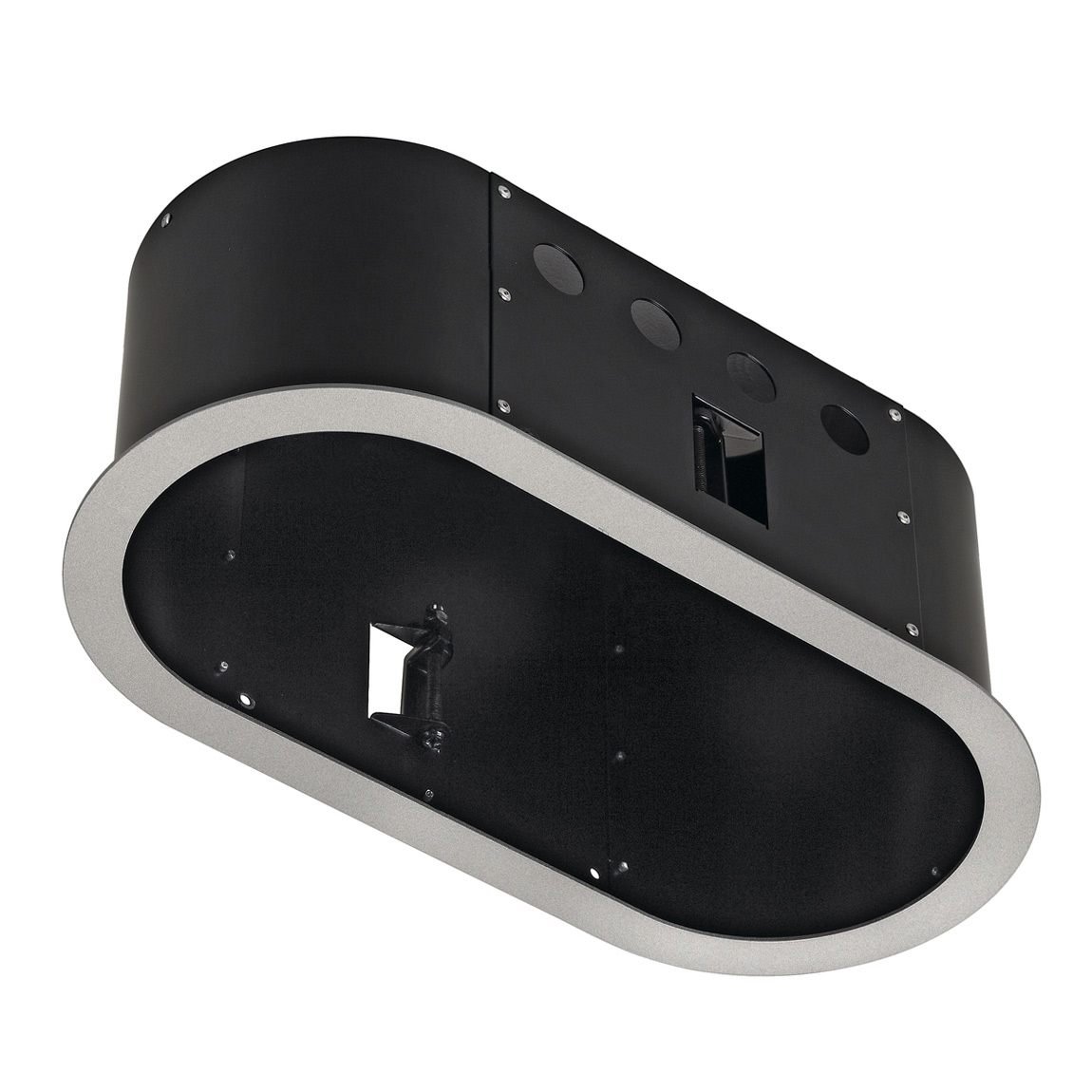 SLV 115614 AIXLIGHT® PRO, 2 FLAT FRAME ROUND корпус с рамкой для 2-х светильников MODULE, серебристый/ черный