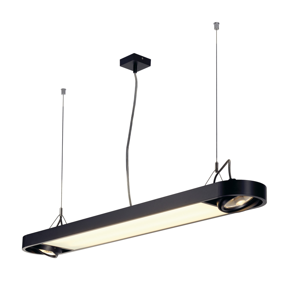 SLV 159090 AIXLIGHT® R OFFICE T5 39W светильник подвесной c ЭПРА для ламп T5 2х39Вт и ES111 2х75Вт макс, черный