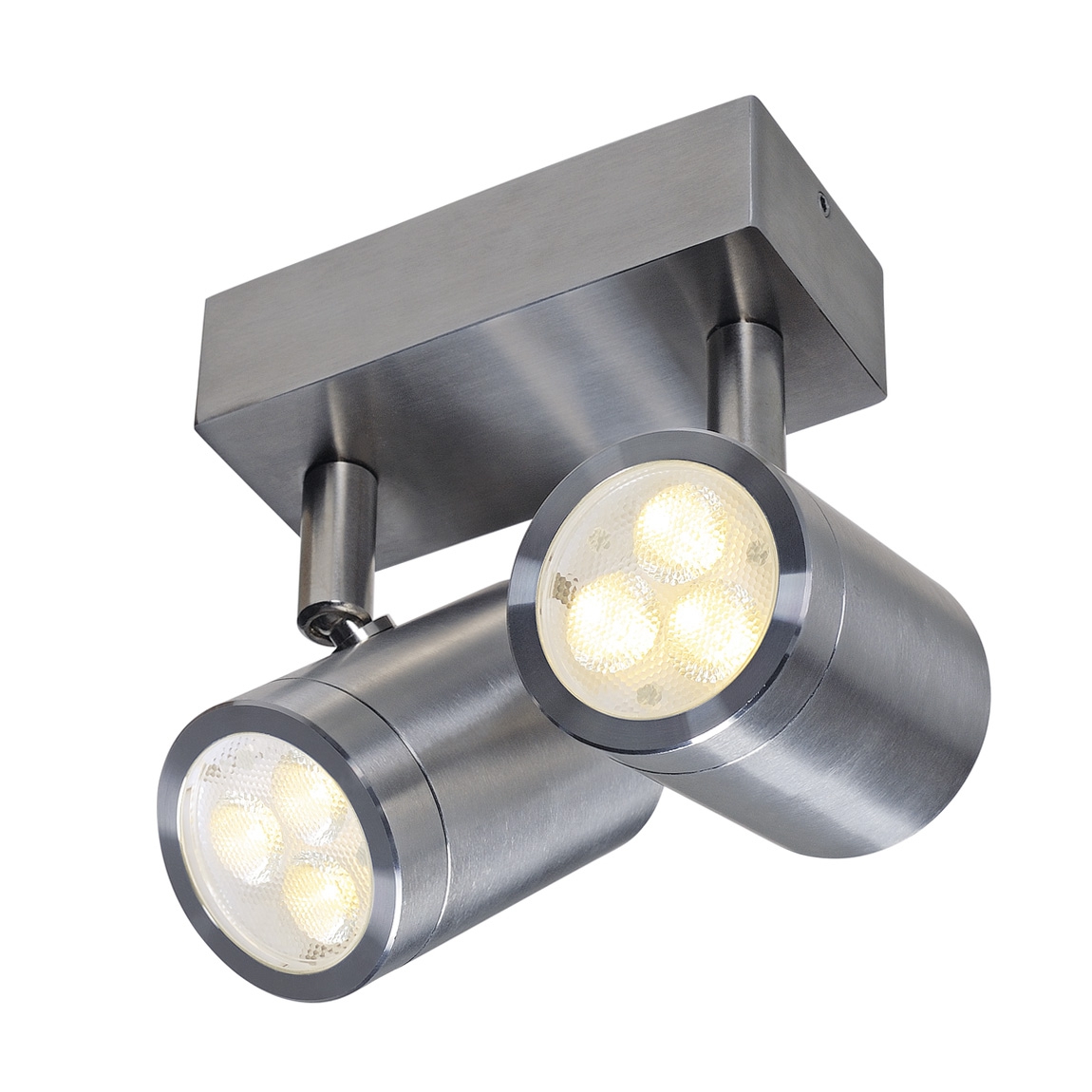 SLV 233311 SST 316 DOUBLE светильник накладной IP44 8.5Вт с LED 3000К, 465лм, 2х 15°, сталь