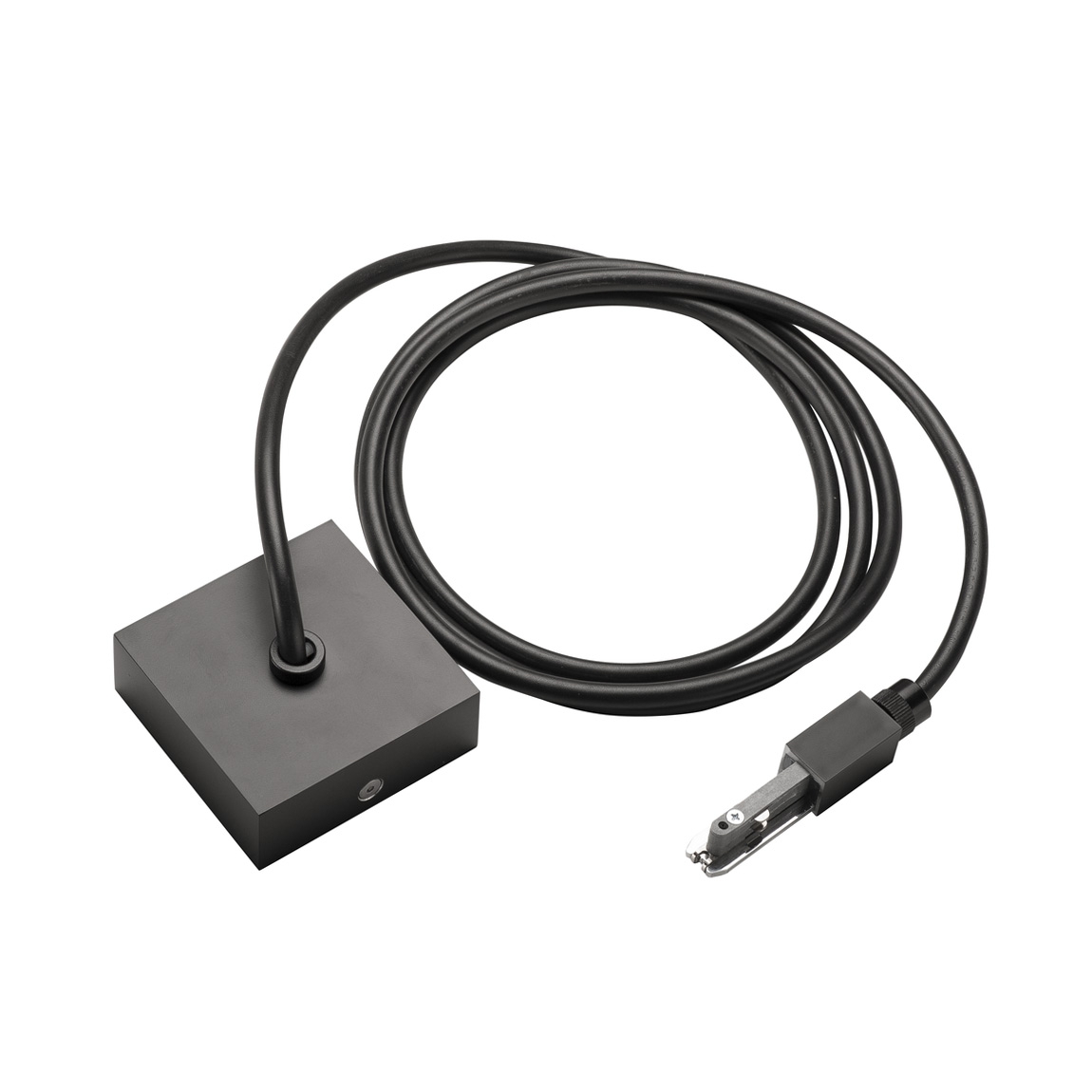 SLV 172090 D-TRACK, разъём питания торцевой с кабелем 2м и основанием, 230В, 2х 10А макс., черный
