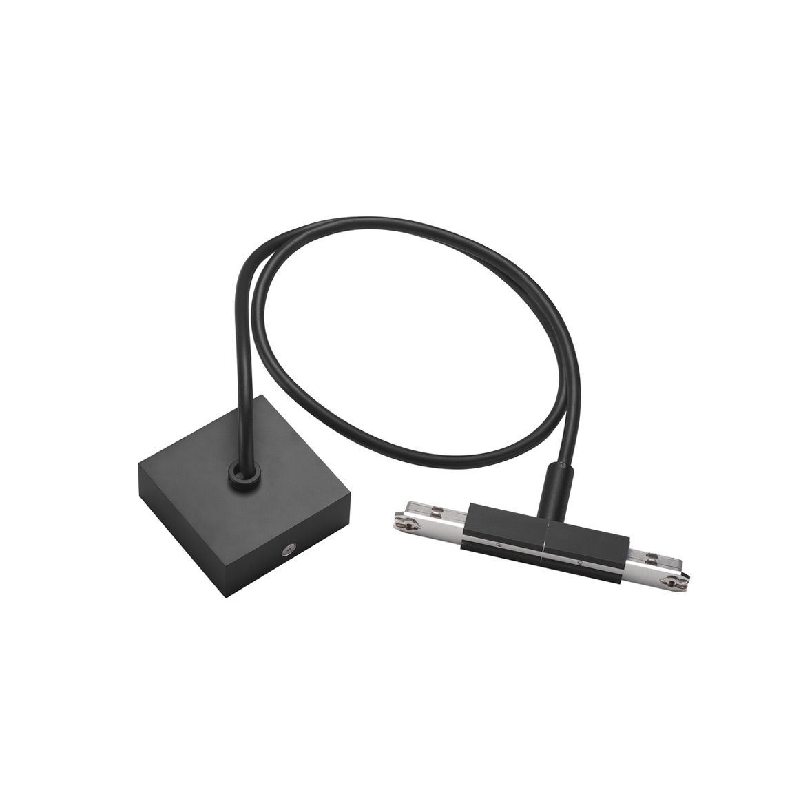 SLV 172100 D-TRACK, центральный разъём питания с кабелем 1м и основанием, 230В, 2х 10А макс., черный