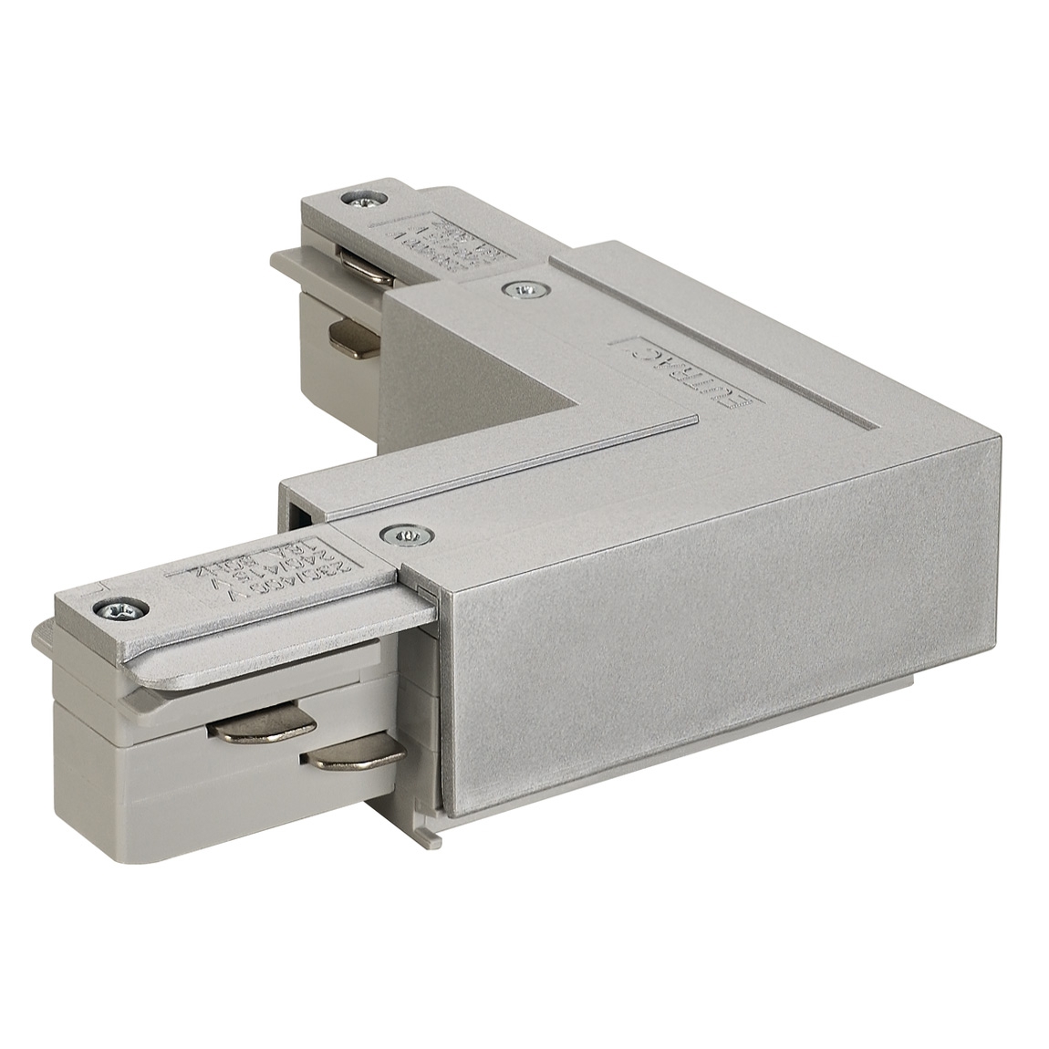 SLV 145684 3Ph | EUTRAC®, L-коннектор с разъёмом питания, 16А макс., GND по внутр. углу, серебристый