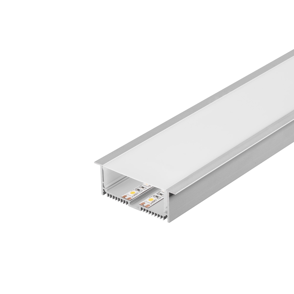 SLV 213504 GLENOS Pro-8832 100 профиль встраиваемый, 1 м, с экраном, алюминий