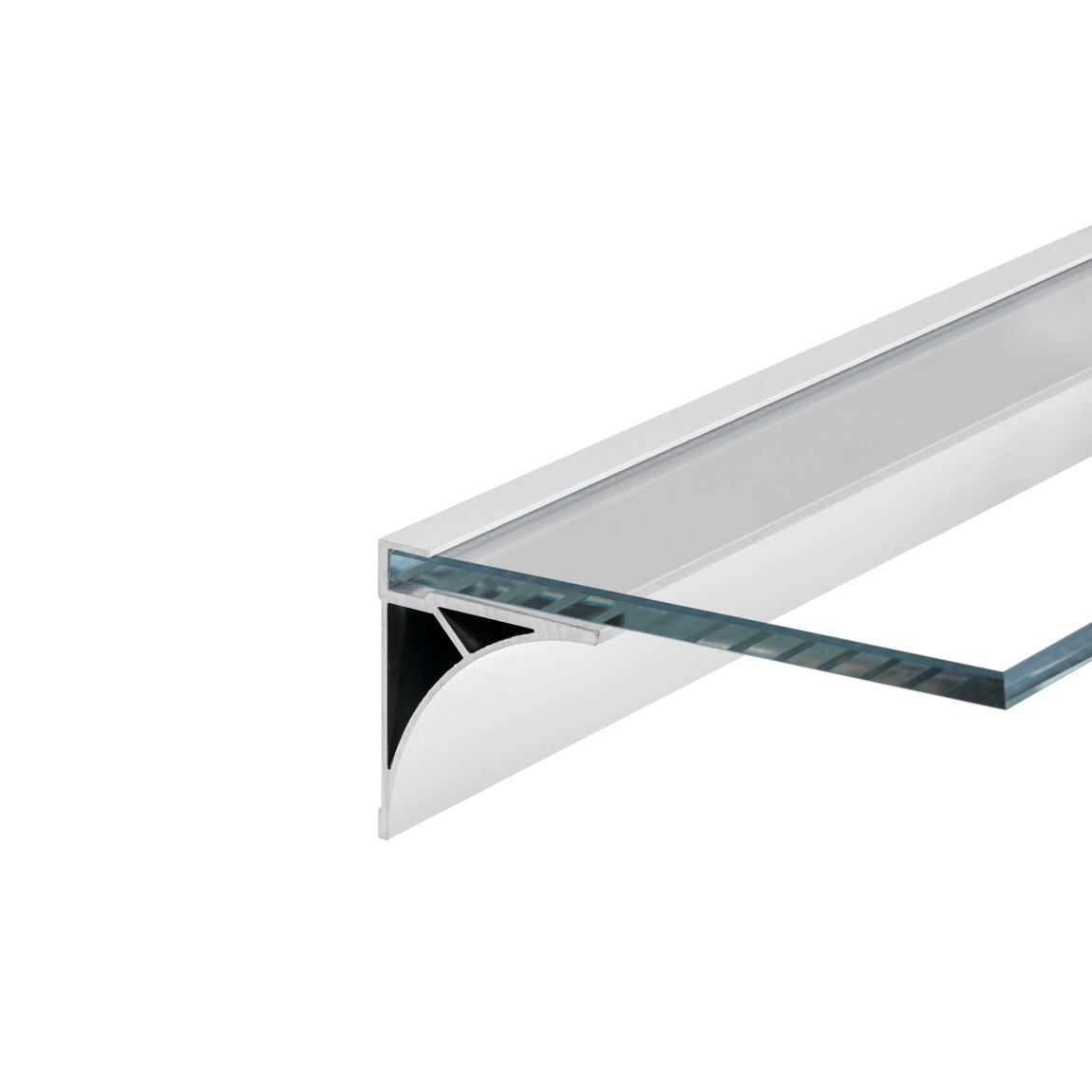 SLV 213531 GLENOS F-6069  60 профиль накладной для стеклянной полки, 0.6 m, белый