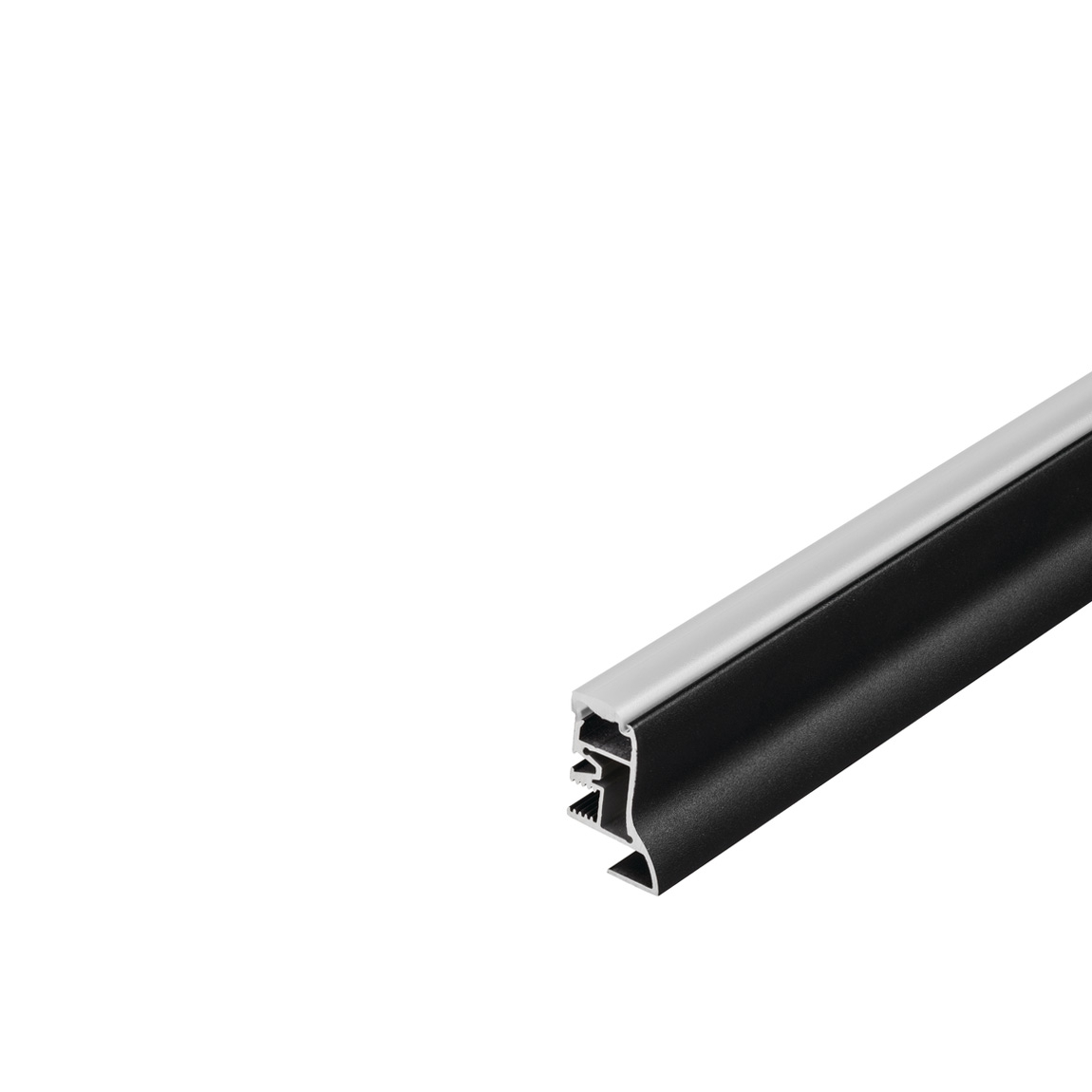 SLV 214010 GLENOS F-2340 200 профиль-плинтус накладной, 2 m, с экраном, черный