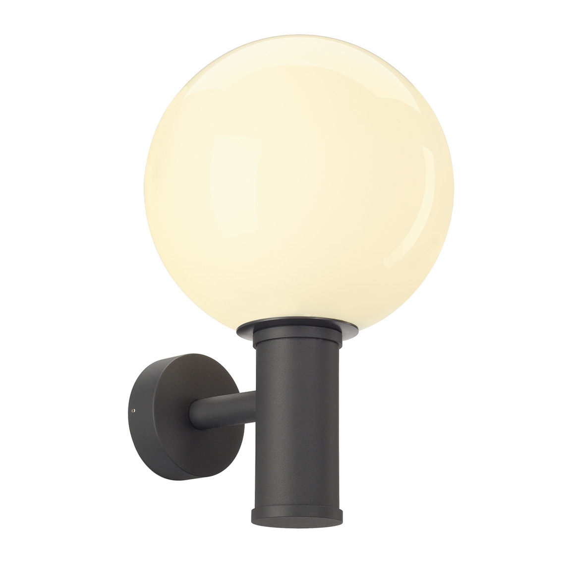 SLV 1002002 GLOO PURE WL светильник настенный IP44 для лампы E27 23Вт макс., антрацит/ стекло белое (ex 232005)