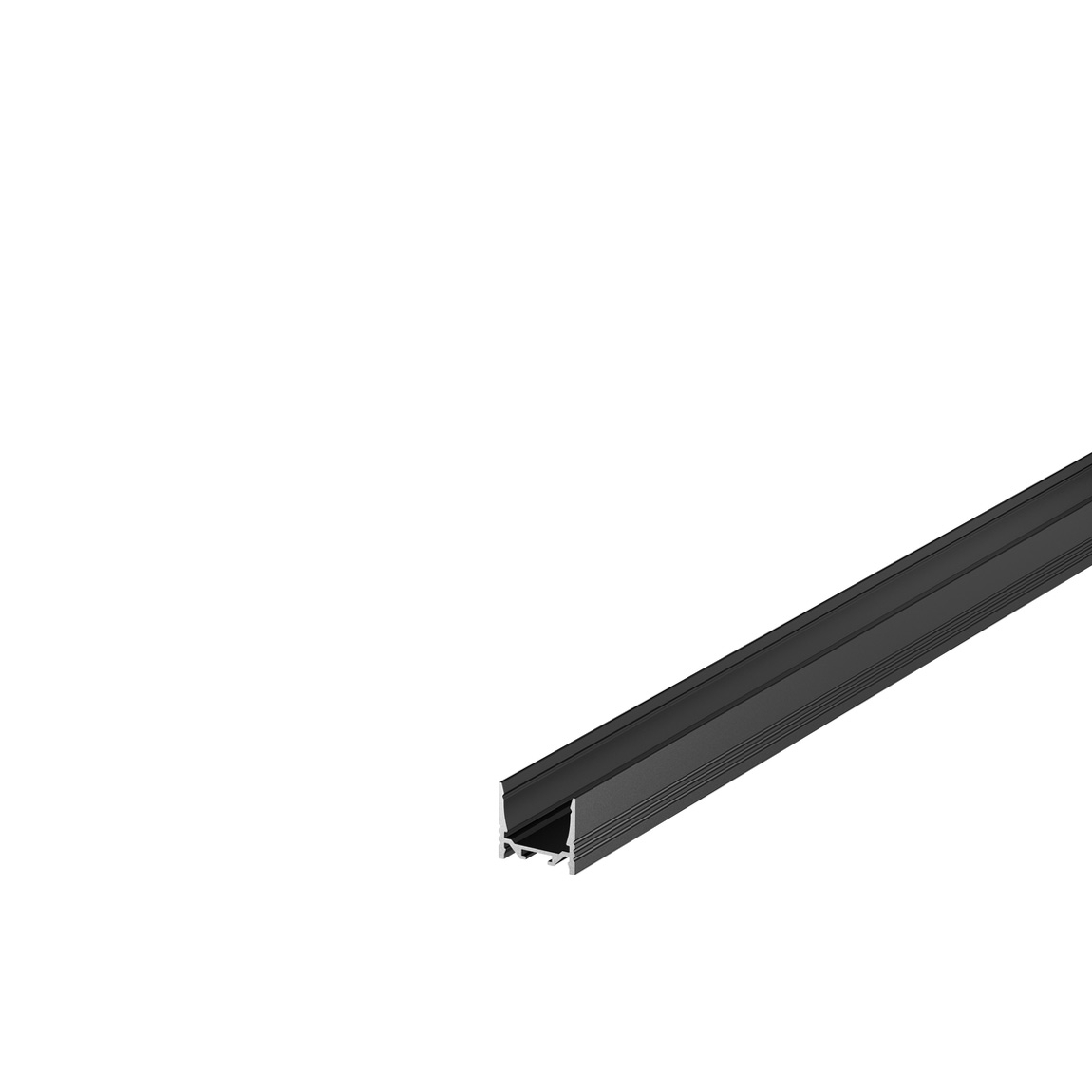 SLV 1000510 GRAZIA 20, профиль накладной стандарт с желобками, 1 м, без экрана, черный