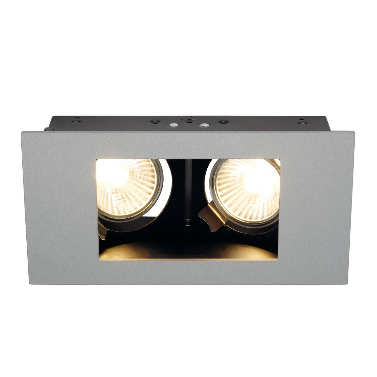 SLV 112434 INDI REC 2S GU10 светильник встраиваемый для 2-х ламп GU10 по 35Вт макс., серебристый / черный