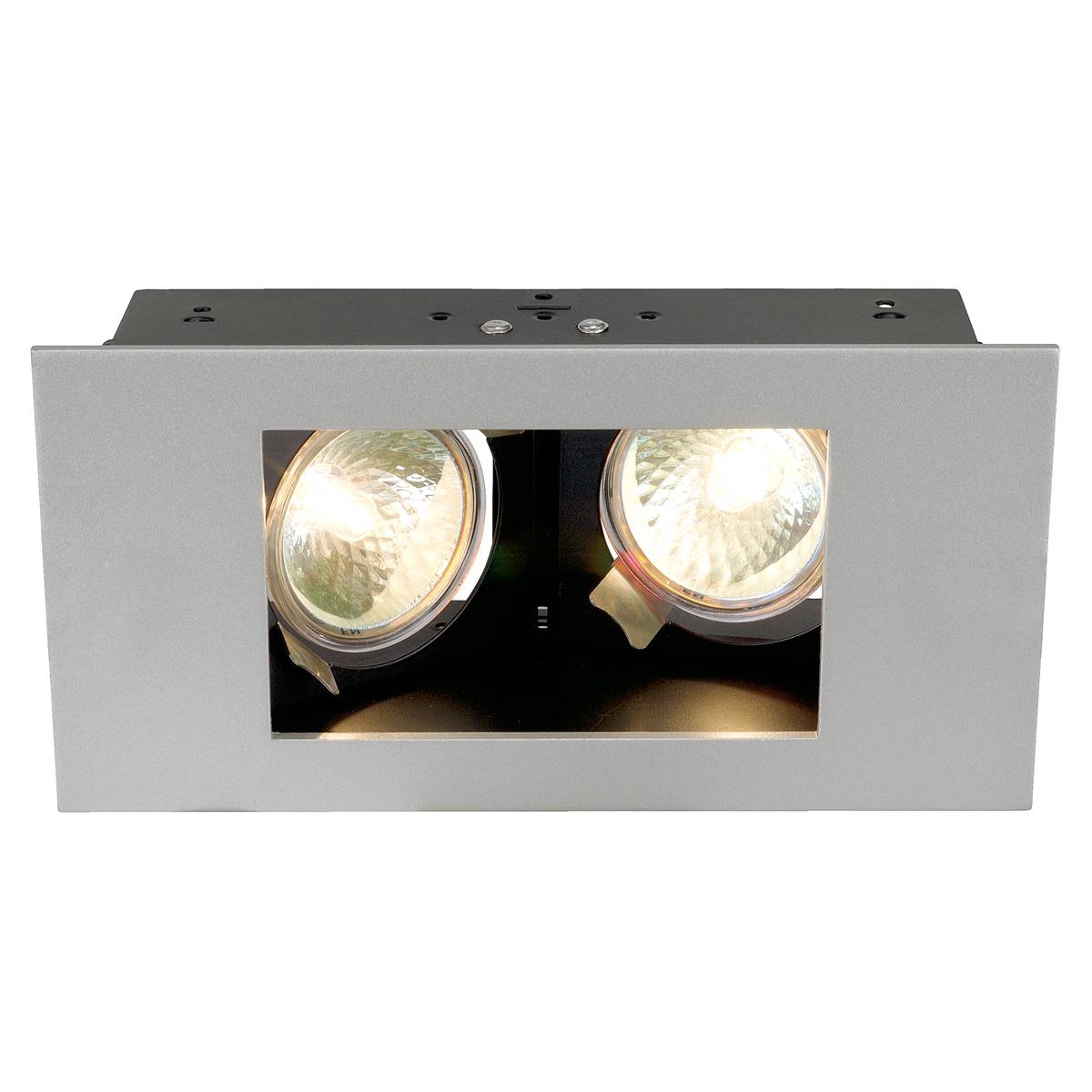 SLV 112464 INDI REC 2S MR16 светильник встраиваемый для 2-х ламп MR16 по 35Вт макс., серебристый / черный