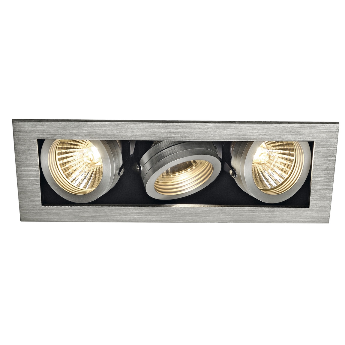 SLV 115536 KADUX 3 GU10 светильник встраиваемый для 3-х ламп GU10 по 50Вт макс., матированный алюминий/ черный