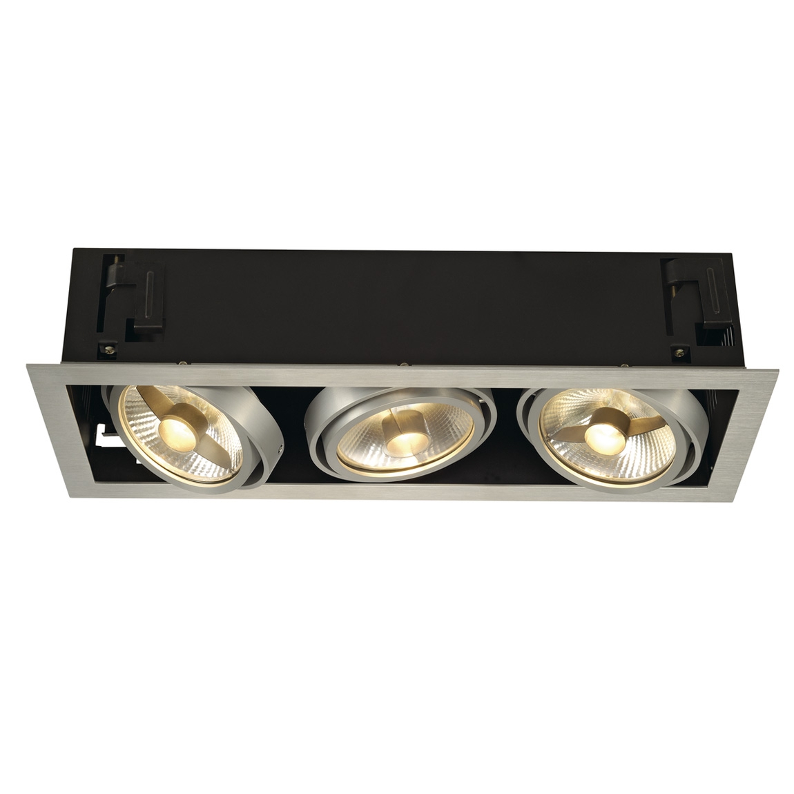 SLV 115566 KADUX 3 ES111 светильник встраиваемый для 3-х ламп ES111 по 75Вт макс., матированный алюминий/черный