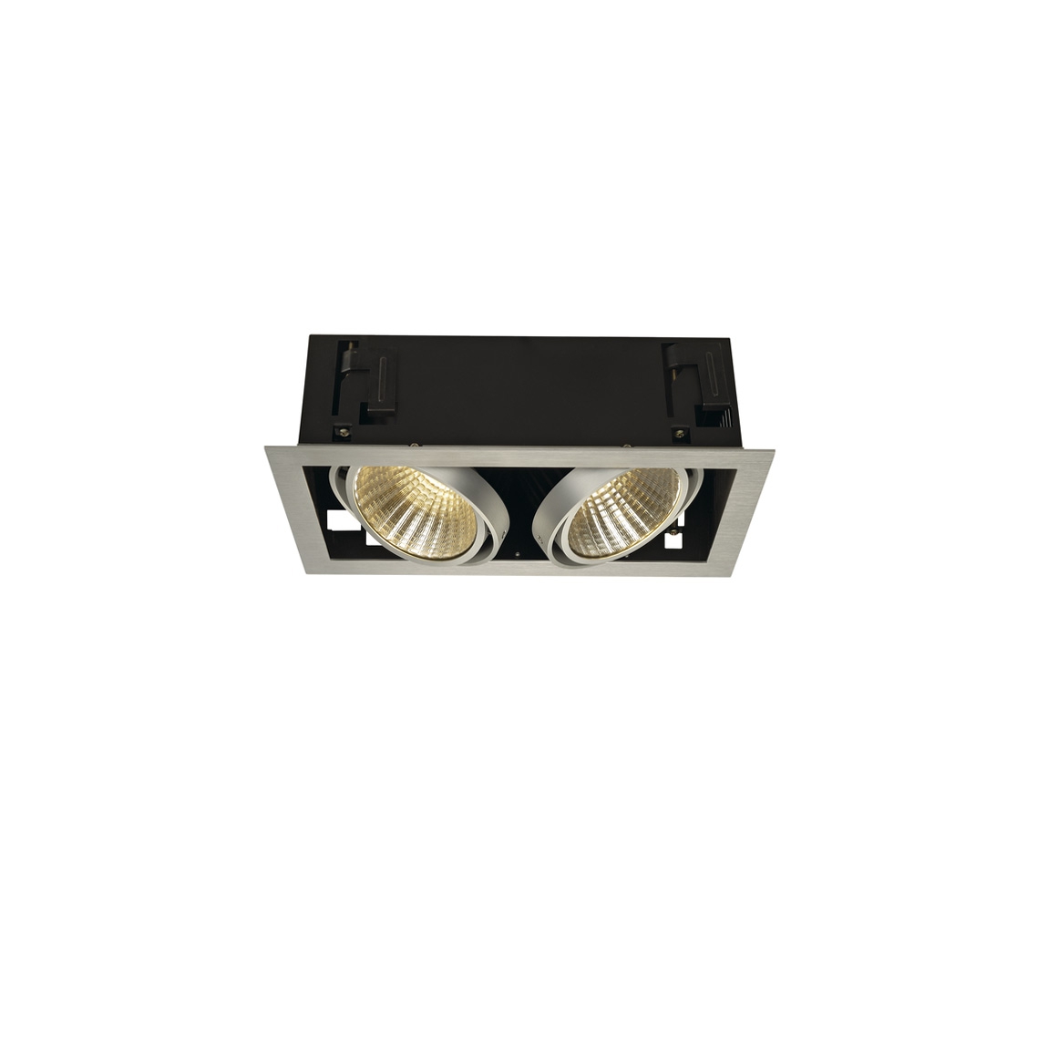SLV 115746 KADUX 2 XL LED светильник встраив. 54Вт с БП и LED 3000К, 5300лм, 2х 30°, 1-10В, м. алюминий/черный