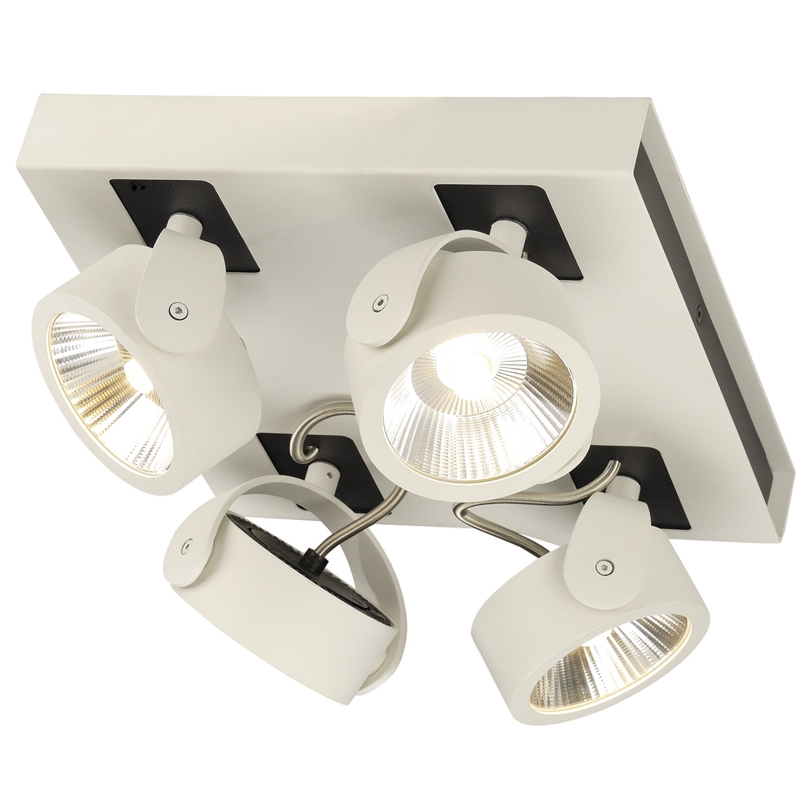 SLV 1000120 KALU 4 SQUARE LED светильник накладной 60Вт с LED 3000К, 4000лм, 4х 24°, белый/ черный