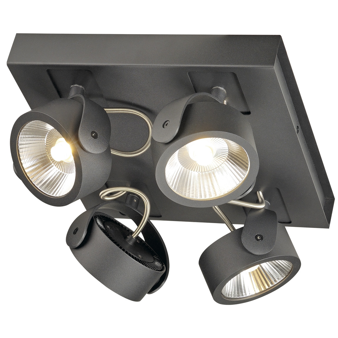 SLV 1000135 KALU 4 SQUARE LED светильник накладной 60Вт с LED 3000К, 4000лм, 4х 60°, черный