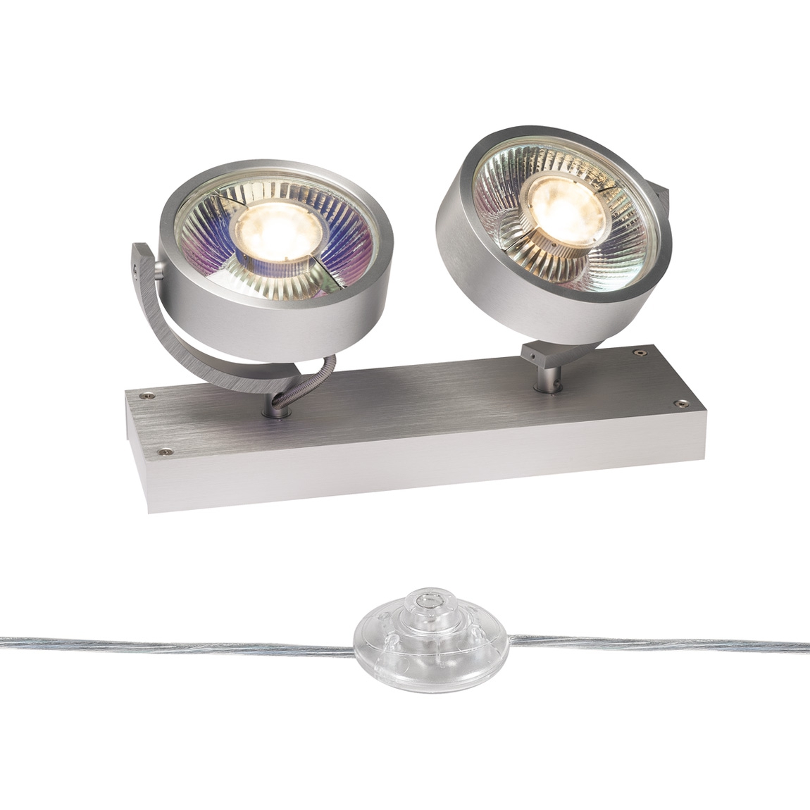 SLV 1000925 KALU FLOOR 2 QPAR111 светильник напольный для 2-х ламп ES111 по 75Вт макс., матированный алюминий