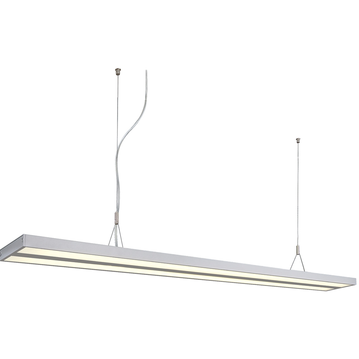 SLV 160832 KUNO светильник подвесной с ЭПРА для 2-x ламп T16 G5 по 35Вт, без основания, серебристый