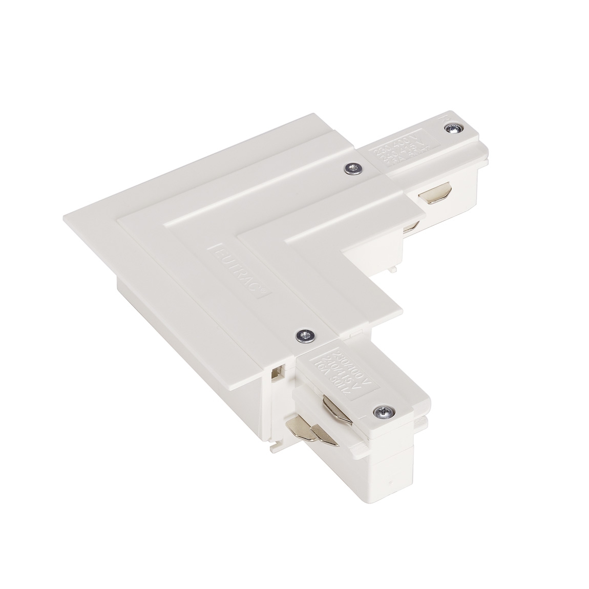 SLV 1001536 3Ph | EUTRAC® R, L-коннектор с разъёмами питания, 16A макс., GND по внешнему углу, белый (ex 145761)