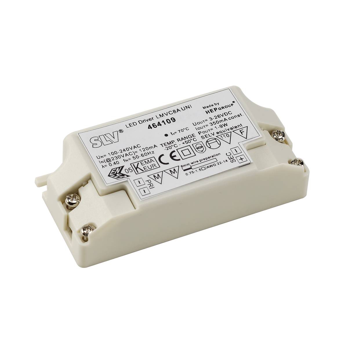 SLV 464109 Блок питания  350мА,  1-9Вт макс., белый