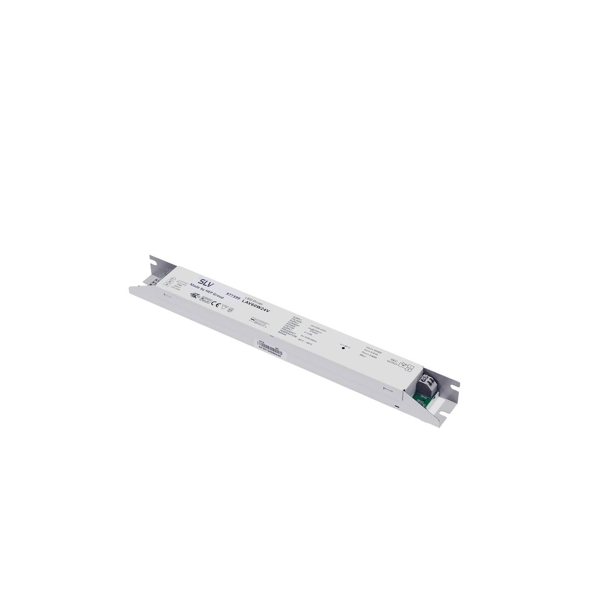 SLV 977399 Блок питания 24В=,  60Вт, компакт (280х30х22 мм), белый
