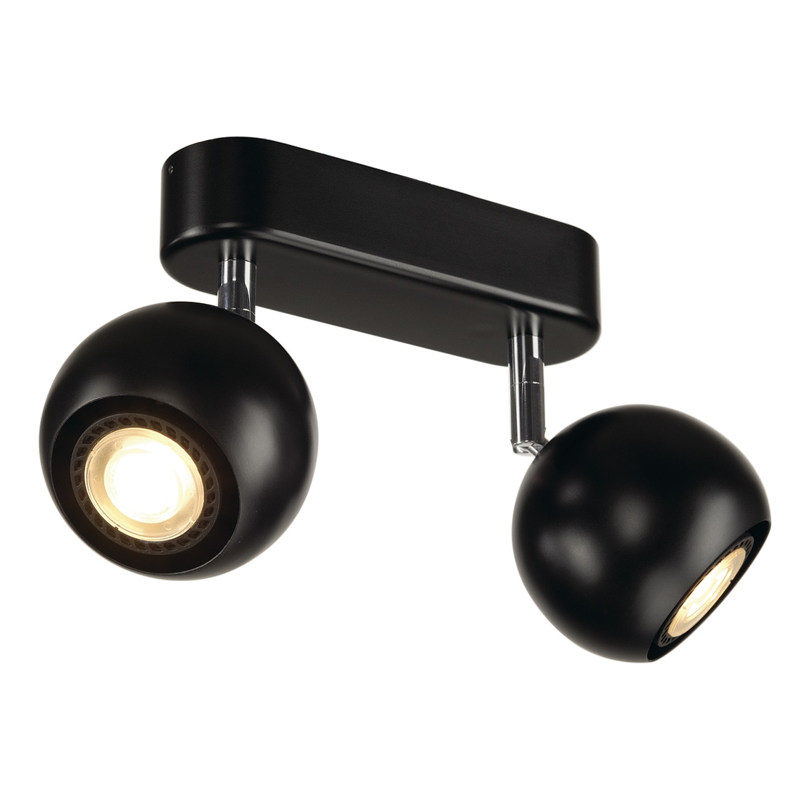 SLV 149070 LIGHT EYE 90 DOUBLE светильник накладной для 2-х ламп GU10 по 50Вт макс., черный / хром