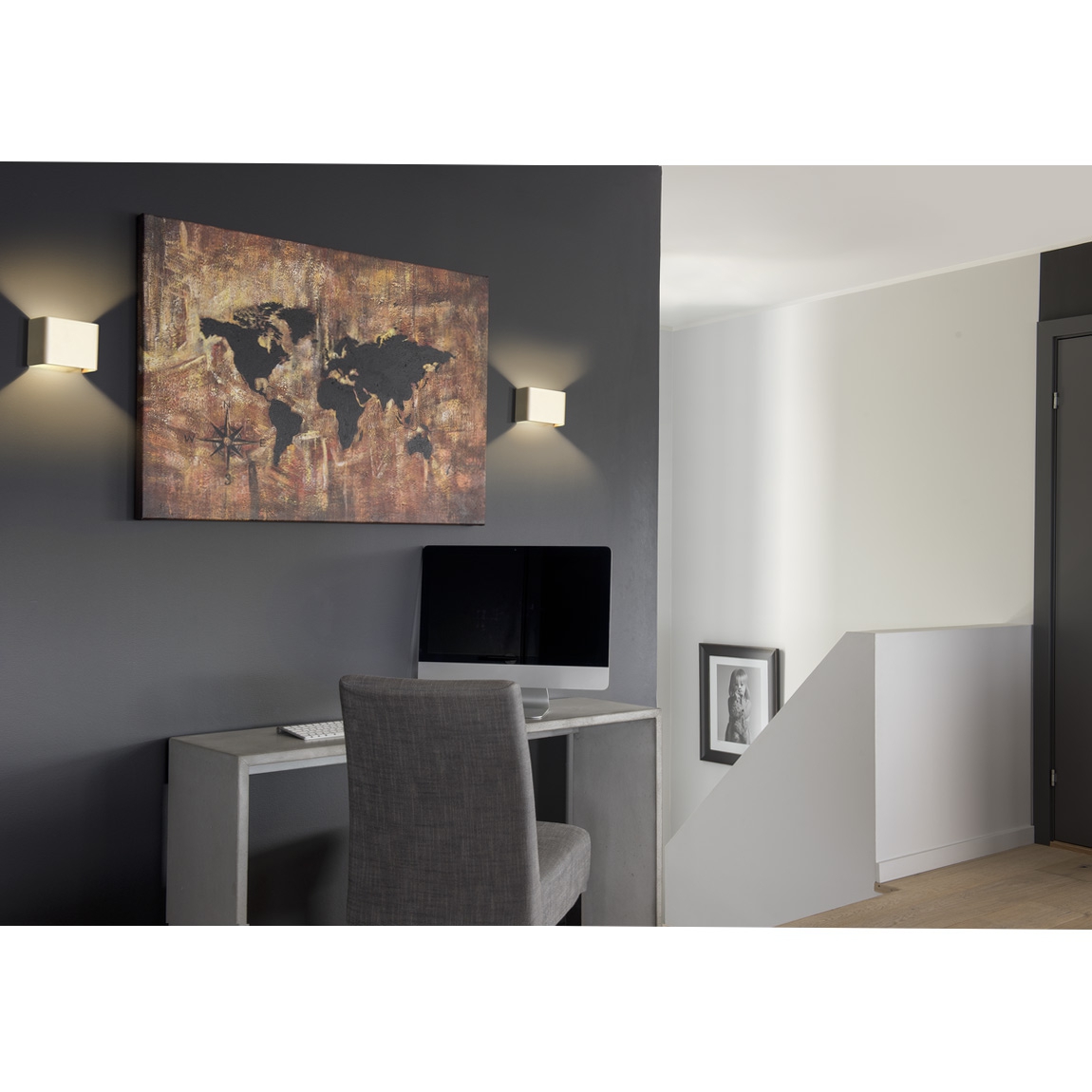 SLV 1000613 MANA 96 Dim to Warm светильник настенный 8Вт с LED 2000-3000K, 320лм, CRI>90, без плафона, белый