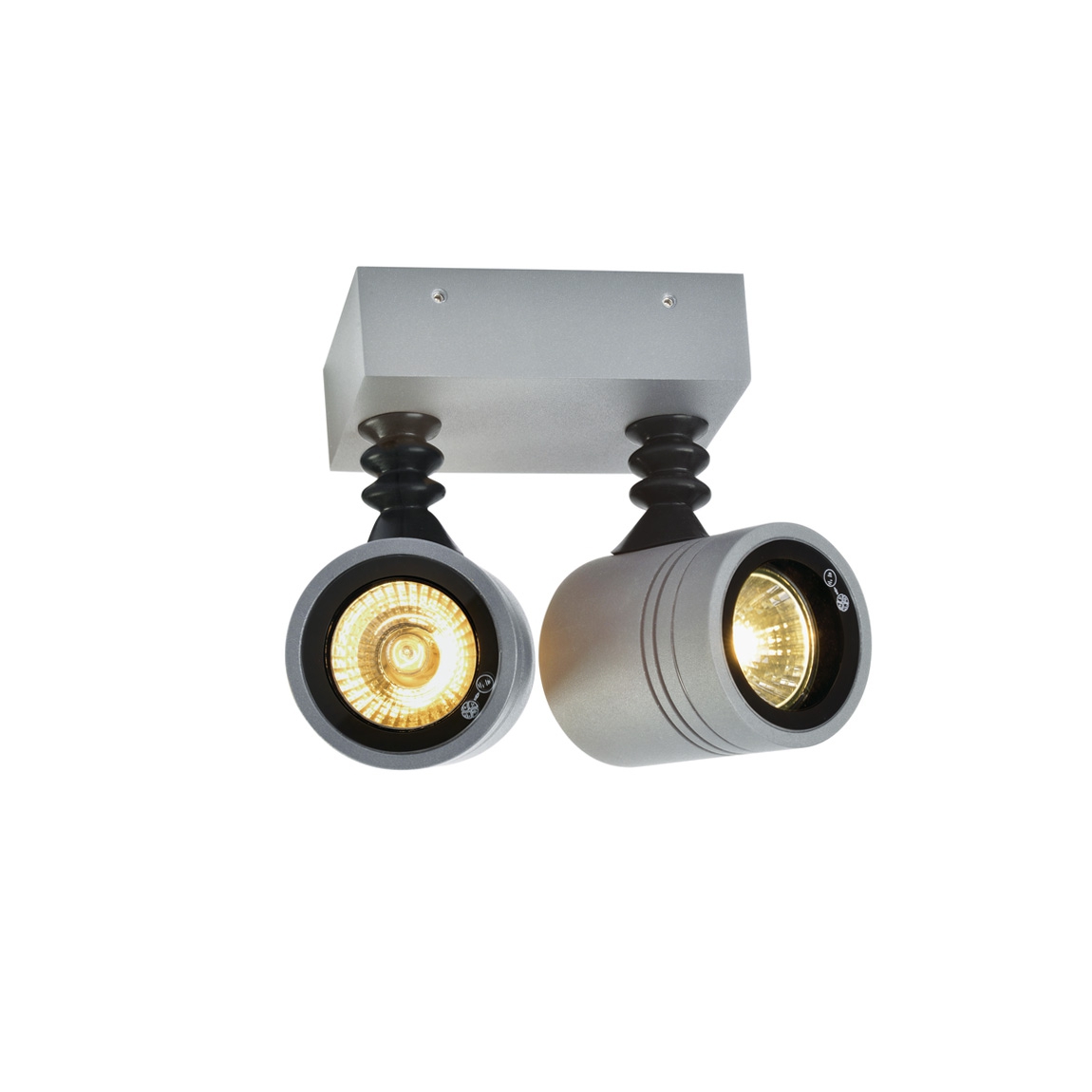 SLV 233094 NEW MYRA WL DOUBLE  светильник накладной IP55 для 2х ламп GU10 по 50Вт макс., серебристый