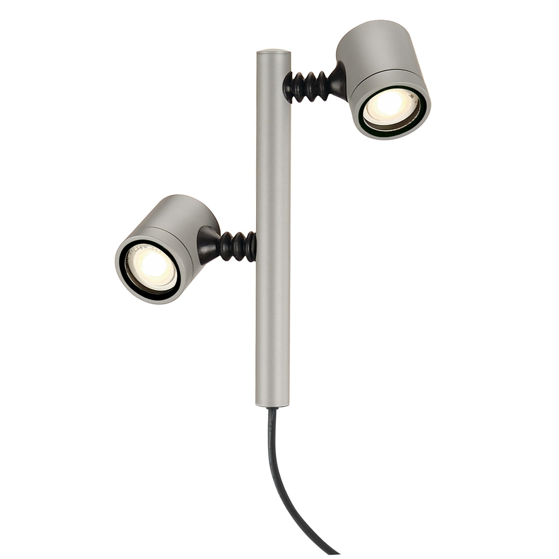 SLV 233184 NEW MYRA 2 светильник ландшафтный IP44 для 2-х LED GU10 по 4.5Вт макс., без основания, серебристый