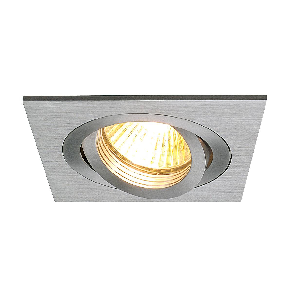 SLV 111351 NEW TRIA 78 SQUARE MR16 CS светильник встраиваемый 12В для лампы MR16 50Вт макс., матир. алюминий