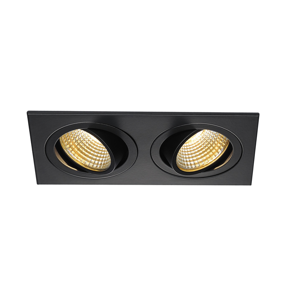 SLV 113890 NEW TRIA 155 DOUBLE CS светильник встраиваемый 14Вт с БП и LED 2700К, 1160лм, 2x 38°, черный