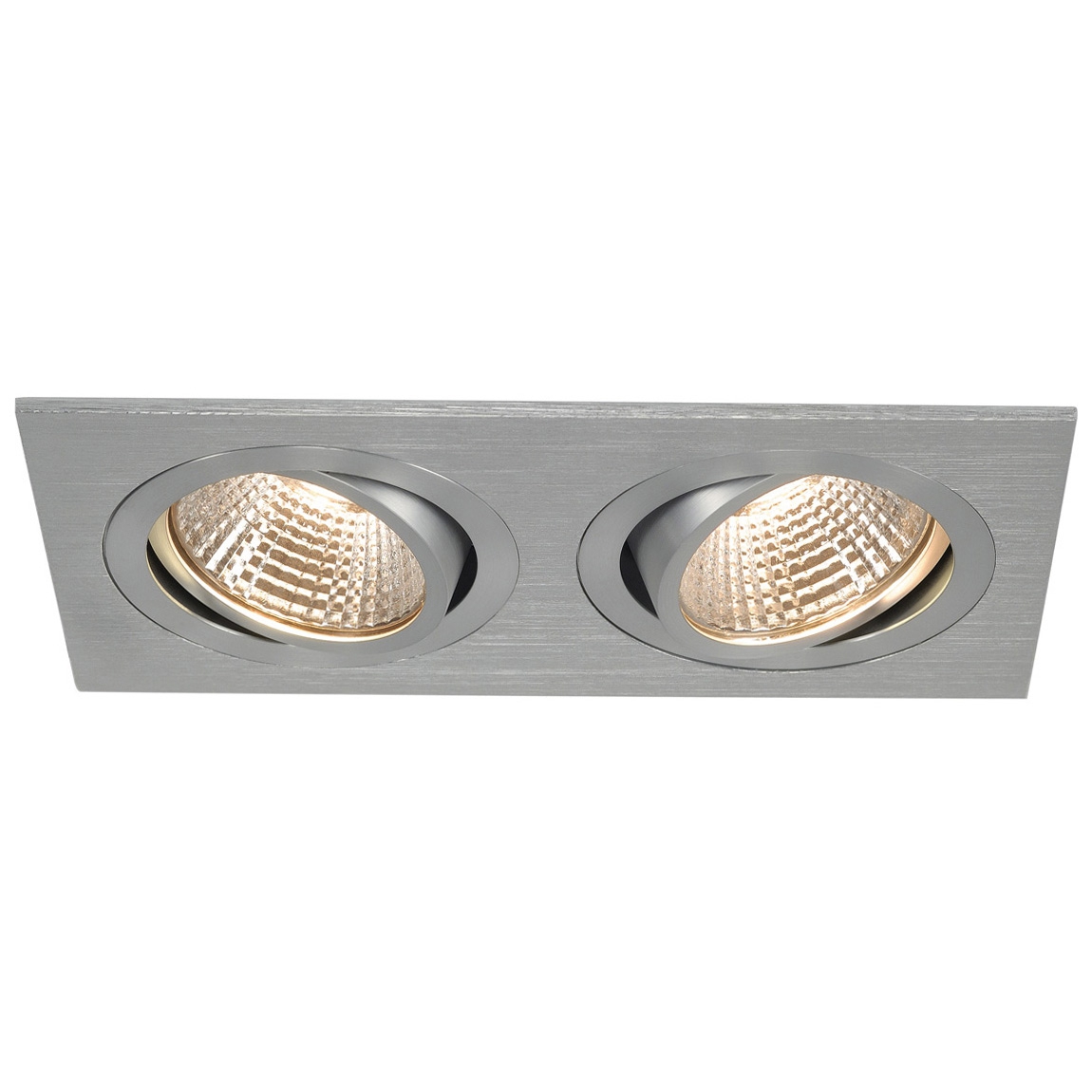 SLV 113896 NEW TRIA 155 DOUBLE CS светильник встраиваемый 14Вт с БП и LED 2700К, 1160лм, 2x 38°, мат. алюминий