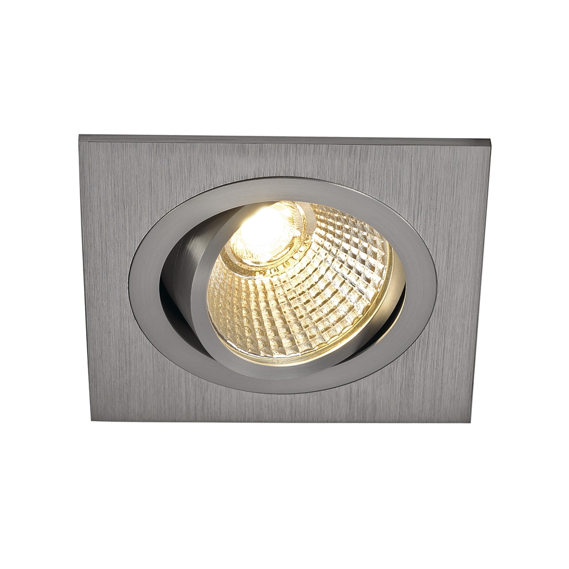 SLV 113916 NEW TRIA 77 SQUARE CS светильник встраиваемый 9.1Вт с БП и LED 3000К, 700лм, 38°, матиров. алюминий