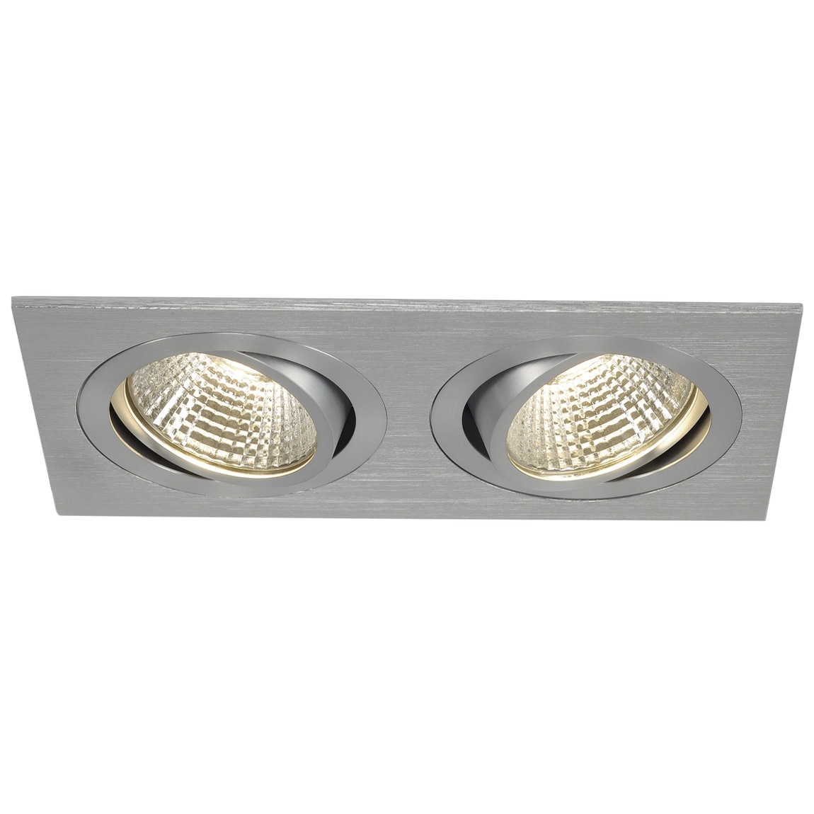 SLV 113926 NEW TRIA 155 DOUBLE CS светильник встраиваемый 14Вт с БП и LED 3000К, 1250лм, 2x 38°, мат. алюминий
