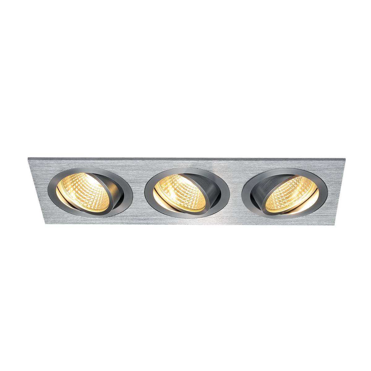 SLV 114206 NEW TRIA 3 DL SET светильник с 3 COB LED по 6Вт (30Вт), 2700К, 2400лм, 38°, с бл. питания, алюмиий