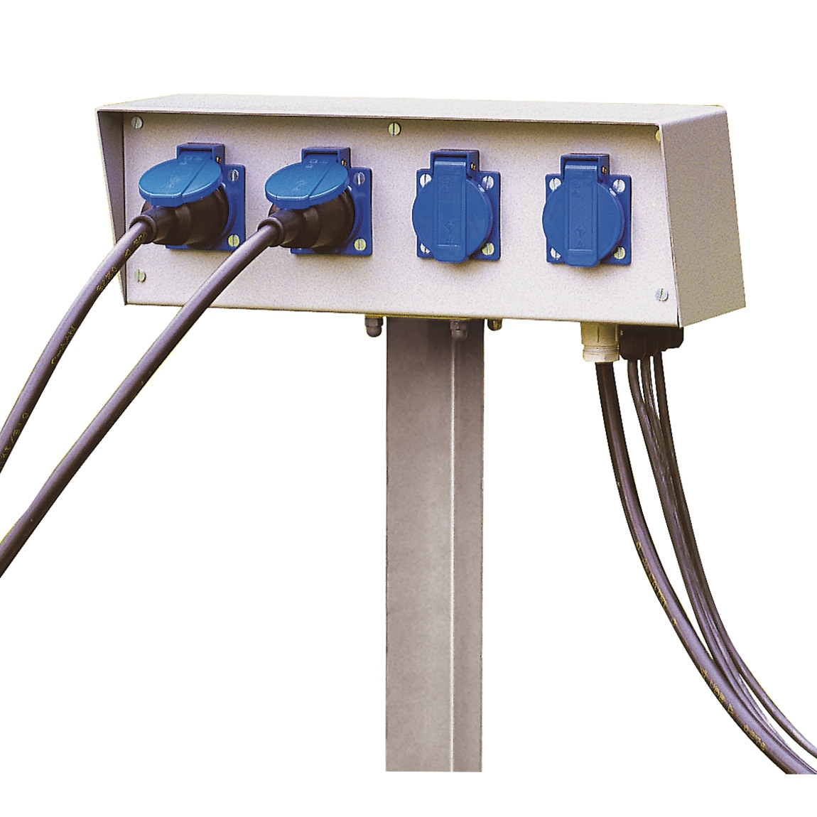 SLV 227000 ENERGY-PACK блок подключения на 4 розетки 230B/16A, IP54, шток в грунт 50 см, серый