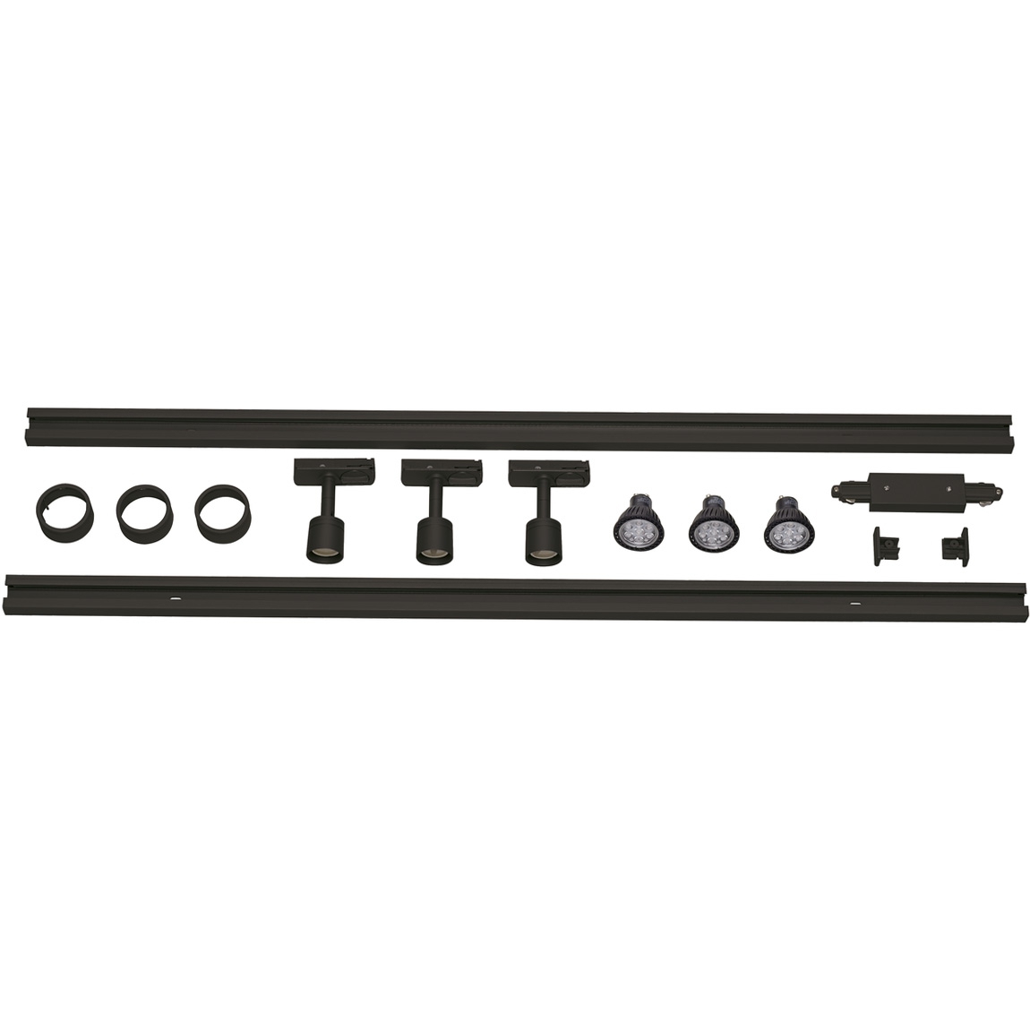 SLV 143190 1PHASE-TRACK, комплект из 2-х шинопроводов по 1м, 3-х PURI с LED 4.3Вт, аксессуаров, черный