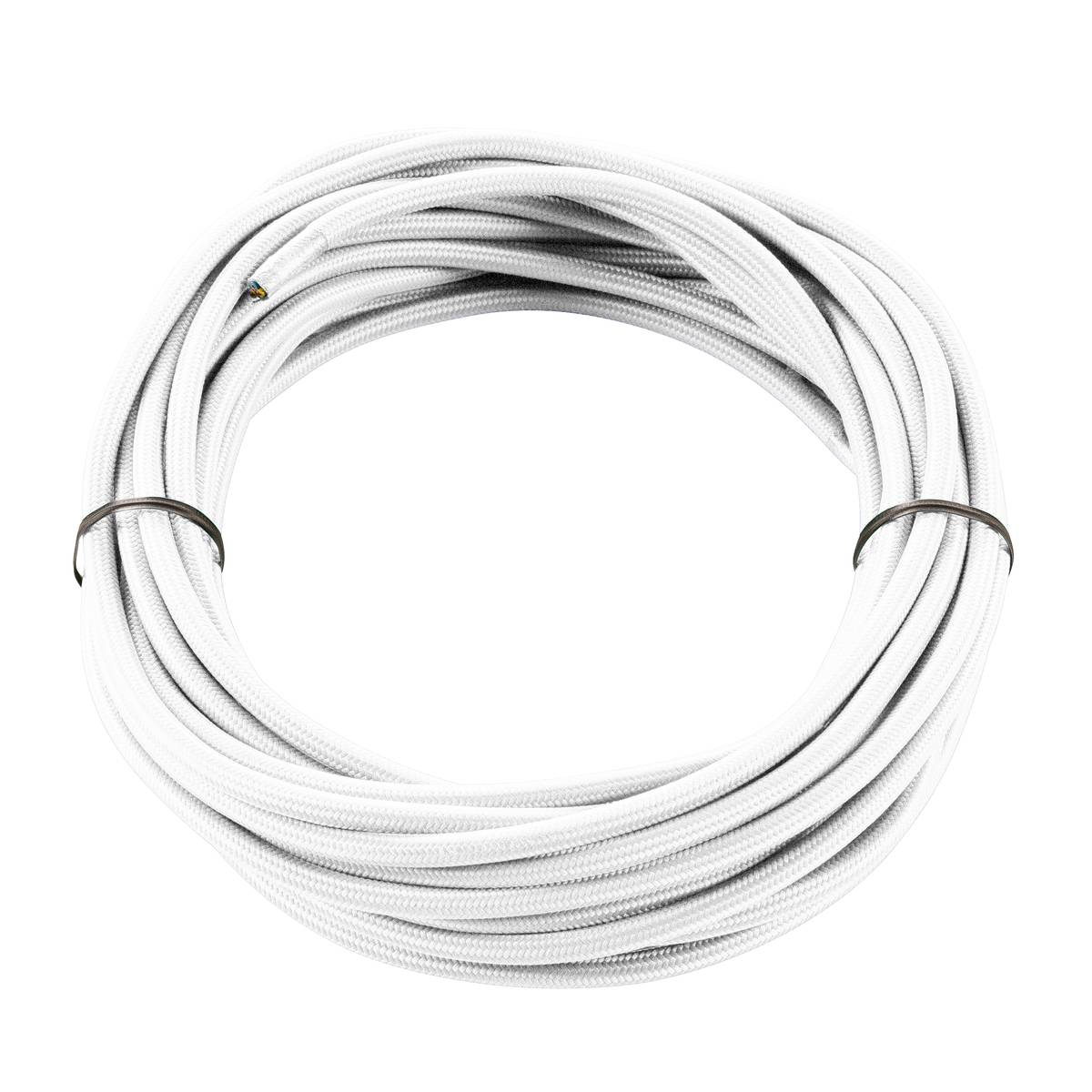 SLV 961271 КАБЕЛЬ 3х 0,75 кв.мм, 10 м, H03W-F, в текстильной оплетке, диам. 6мм, белый