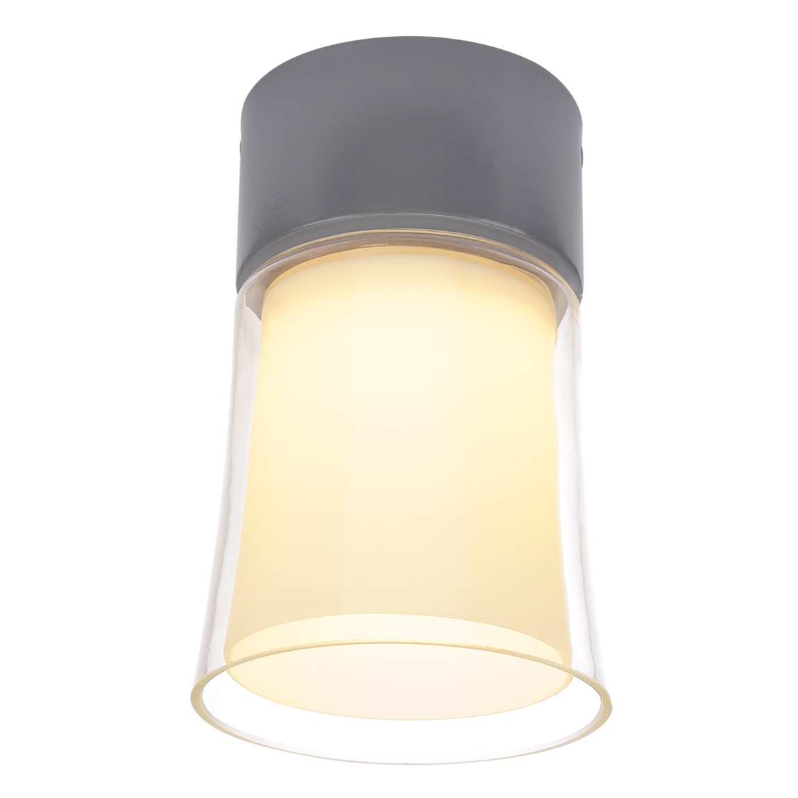 SLV 150654 RETO LED CL светильник потолочный с LED 2х4,4Вт (12Вт), 2700К, 620лм,  серый/стекло белое