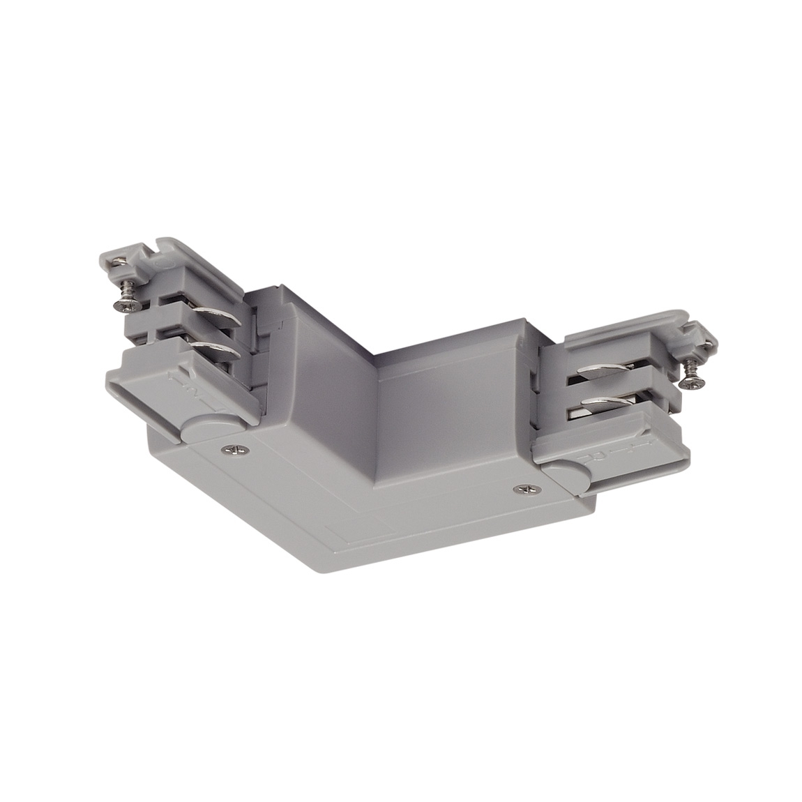 SLV 175124 3Ph | S-TRACK, L-коннектор с разъёмом питания, 16А макс., GND по внешнему углу, серебристый