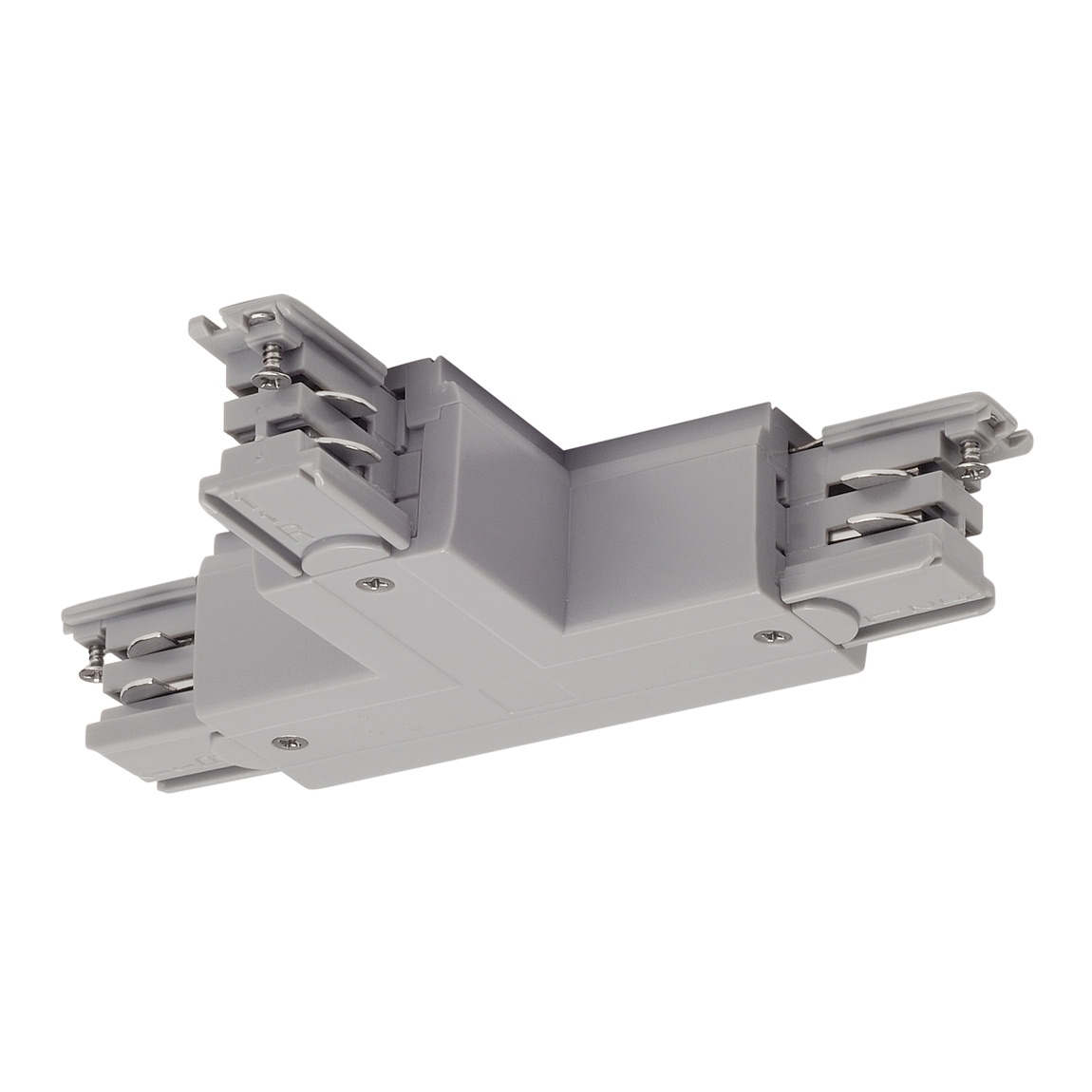 SLV 175134 3Ph | S-TRACK, T-коннектор с разъёмом питания, GND слева, серебристый