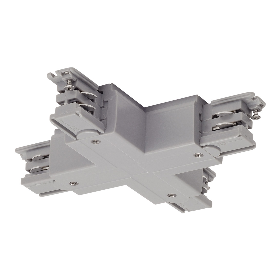 SLV 175154 3Ph | S-TRACK, X-коннектор с разъёмом питания, 16А макс., серебристый