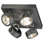 SLV 1000135 KALU 4 SQUARE LED светильник накладной 60Вт с LED 3000К, 4000лм, 4х 60°, черный