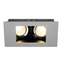SLV 112434 INDI REC 2S GU10 светильник встраиваемый для 2-х ламп GU10 по 35Вт макс., серебристый / черный
