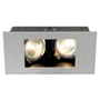 SLV 112464 INDI REC 2S MR16 светильник встраиваемый для 2-х ламп MR16 по 35Вт макс., серебристый / черный