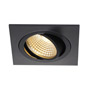 SLV 113880 NEW TRIA 77 SQUARE CS светильник встраиваемый 9.1Вт с БП и LED 2700К, 645лм, 38°, черный