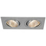 SLV 113896 NEW TRIA 155 DOUBLE CS светильник встраиваемый 14Вт с БП и LED 2700К, 1160лм, 2x 38°, мат. алюминий